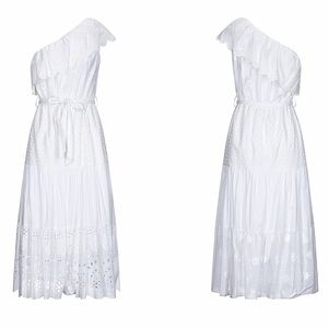 $249 NWT WHITE COTTON BEACH RESORT SUMMER DRESS M